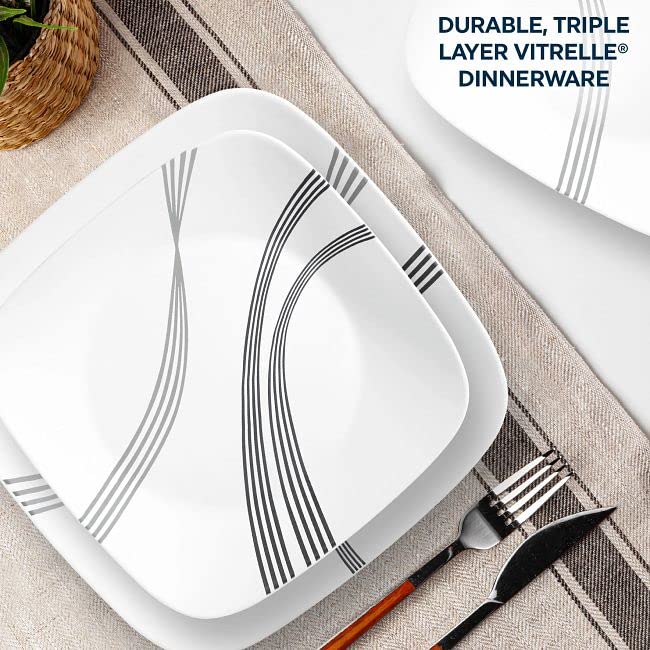 Corelle Urban Arc Dinnerware Set, 8 Pieces, White